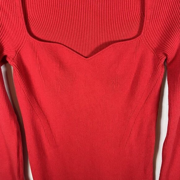 Eleven Six Dress Women's Medium Red Marla Bodycon Ribbed Sweater Maxi Cozy - Picture 9 of 14